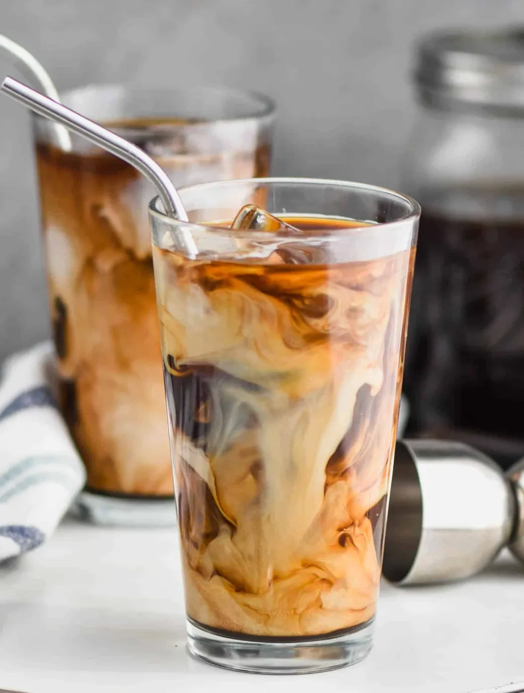 Iced coffee with milk at The Hub